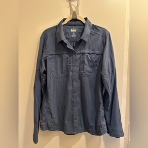 Hiking or Travel Nylon Spandex Sahara Shirt REI Blue